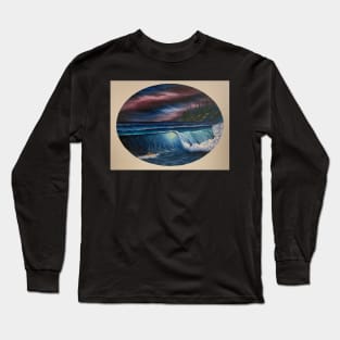 Oval Night Seascape Long Sleeve T-Shirt